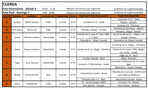 Horario CUERDA 2023